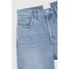 23AW Casual pants AB high waisted washed and edged medium elastic small straight leg women's cropped jeans