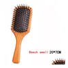 Brosses à cheveux Brosse à palette Coussin d'air Coiffure Bois Mas Brosse Club Hiqh Qualité Droite Bouclé Peigne Masr 2 Styles Grand et Petit D DDHQM2