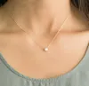 Glänsande zirkon osynlig transparent tunn linje enkel choker halsband kvinnor smycken collana kolye bijoux krage collier s1068954120