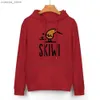 Herrtröjor tröjor skiwi roliga kiwi Nya Zeeland Bird Ski Cartoon Pure Cotton Hoodie tröja 24 färger Skiwi Kawaii aprs Ski Wi Apteryx Q231226