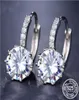 Original 100 925 Sterling Fashion Luxury Round Shining 20CT Lab Diamond Zircon Drop Crystal Zircon Big Earrings Trendy Accessori782225567