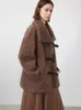 Manteau de fourrure pour femmes, mode coréenne, Style ample, vestes en mélange de laine, épais et chaud, vêtements de luxe, hiver 2023