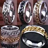 Hele 50 stks spinner ketting roestvrij stalen ringen heren zilver goud zwart mode-sieraden band ring gloednieuwe drop 233 m