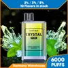 Crystal Vape Pen Oryginalny 12k 10k 9k 6k Puffs Djeńczyk E papieros 12 ml eliquid prefilled Vaper Device 1500 mAh Bateria Non -ładowna 2% cewka z siatki 6000 Puchy pasek