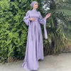 Retro Puff Sleeves Evening Dress Muzułmańskie odzież islamska Arab Arabi Abaya Kaftan Dubai Dysponent Długość sukienki 231226