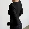 Women's Sweaters Girl Hollow Out Cross Crop Top With Exposed Navel Slimming Knitted Spring Sexy Tight Pure Desire Sweater T-shirt