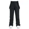 Skiing Pants Ski Women's Men's Slim-fit Snowboard Double-boded Warm Thickened Strap