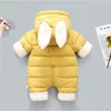 Infant Toddler Down Cotton Jacket born Thicken Fleece Hooded Romper Baby Cartoon Warm Outerwear Kids Winter Coat 231225