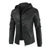 Men's Jackets Zipper Stand Collar Leather Windproof Waterproof Outwear Coats Motorcycle Bilker Jacket Fit Slim Baseball Clothes