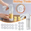 Moules de cuisson en acier inoxydable Cookie Press Grip avec 6 buses et 12 disques moule gâteau décoration outils fournitures
