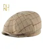 Bérets Automne Hiver Vintage Plaid Béret Chapeaux Coton Laine Casquette Octogonale Pour Hommes Détective Peintre Casquettes Plates Sboy RH13497937