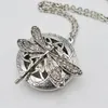 5pcs Jewelry Diffuser Lockets Necklace For Women Christmas Gift Vintage Hollow Locket With Dragonfly XL-511284F