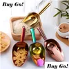 Ice Cream Tools 12Pcs 98Inch Stainless Steel Gold Scraper Dry Food Flour Candy Bin Spice Scoop Buffet Shovel Wedding Bar Kitchen Dro Dhh5T