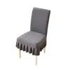Cadeira cobre jacquard capa de jantar com plissado à prova de poeira elástico macio assento slipcover terno para sala de estar decoração