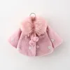 Inverno nato Neonate Infantile Cappotto di pelliccia Vestiti Couverture Colletto 3 6 12 18 24 Mesi Giacca Spessa Mantello Caldo Capretto Bambini 231226