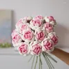 装飾的な花33cm手作りかぎ針編みの編み物勾配ローズシミュレーションフラワーバレンタインギフト不滅のアレンジメントホームデコレーション