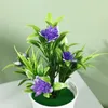 装飾的な花人工植物ポットシミュレーションロータス偽の花の庭の装飾屋内テーブルルーム飾り緑のミニボンサイ