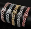 5 couleurs pour Optopns 9mm 78 pouces plaqué or Micro broche réglage CZ Bracelet cubain lien pour hommes bijoux 7838062