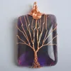 Pendant Necklaces Lucky Amethyst Handmade Wire Wrap Tree Jewelry For Woman Gift S648