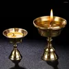 Bougeoirs 2 pièces en laiton Ghee porte-lampe fournitures Vintage décor liquide Temple utiliser bâton cuivre cône
