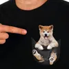 T-shirt cloocl rolig bomull t-shirt bröst tryckt söt shih tzu män tee shirt djur unisex mode svart bomull korta ärm toppar