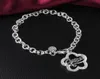 Affärer 925 Sterling Silver Flower Pendant Charm Armband med Zircon Woman Fashion Party Christmas Gift 2098898