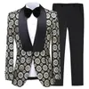 Abiti da uomo Abito da festa Retro Nero Formale 2 pezzi Slim Fit Scialle Risvolto Smoking da ballo in morbida lana Testimoni dello sposo (pantaloni blazer)