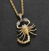 Collier avec pendentif en Zircon cubique pour hommes et femmes, Micro pavé glacé, Scorpion Animal, Hip Hop, bijoux de fête scintillants, 1981521, nouvelle collection