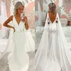 Civil Boho Gatsby Suknia ślubna Elegancka Dubaj Arabskie rękawy syrena plażowa panna młoda sukienka 2024 Seksowna v szyja najnowsze brytyjskie suknie ślubne w stylu wiejskim Korean Novias