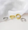 Style T Shaped Hoop Earrings For Women 925 Sterling Sliver Letter Hoops 2 Color Ear Piercing Jewelry Huggie255q2865336