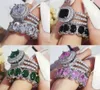 Choucong Handmade Wedding Rings High Quality Luxury Jewelry 925 Sterling Silver Fill Multi Color 5A Cubic Zircon Eternity Water Dr3251953