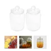 Storage Bottles 2 Pcs Glass Jar Canisters With Airtight Lids Kitchen Food Sealing Tea Coffee Loose