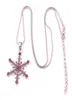 X7 Zilverkleurige Kristallen Sneeuw Hanger Ketting 18quot Sneeuwvlok Winter Kerstvakantie Sieraden Drop 8485771