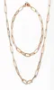 Örhängen halsband Davieslee 4mm breda armband set för kvinnor 585 Rose Gold Paperclip Rolo Link Chain Jewelry Set LCS241633260