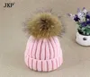 Beanieskull Caps JKP 2021 Style Natural Real Fur Braid Hat Boys and Girls Treamnated Dark Baby Cotton Hats Outdoor3453347