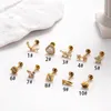 Boucles d'oreilles à clous en titane G23, 1 pièce, Piercing à tige de poussée enfichable pour femmes, clous à lèvres plats de 1.2 à 8mm, Cartilage en Zircon