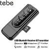 Connecteurs Tebe Fm Stéréo Bluetooth 5.0 Émetteur récepteur avec écran LCD TF Solt Adaptateur audio sans fil Aux Dongle USB pour casque PC