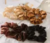 Women Silk Scrunchie Elastic Handmade Multicolor Hair Band Ponytail Holder Headband Accessories Satin Solid Color2538077