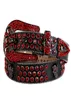 Western Cowboy Bling Bling Kleurrijke ovski Kristallen Strass Riem Schedel Conchos Bezaaid Riem Drie Afneembare Gesp voor Dames en Heren5069966