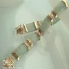 braccialetto a catena in oro 18 carati intagliato in giada naturale pregiata281y