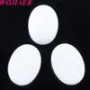 Wojiaer Natural White Jade Gemstone Beads Oval Cabochon Cab No Hole 22x30x7mm لأقراط صنع إكسسوارات المجوهرات U81092408