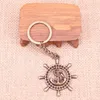 Nyckelringar 20st Fashion Keychain 45 49 mm Rudder Anchor Helm Hängen Diy Men smycken bil Key Chain Ring Holder Souvenir för gåva