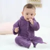 0 12månaders vinter baby rompers långärmad huva jumpsuit spädbarn småbarnskläder play dräkt 231226