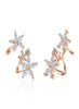 Fleurs oreille Clips boucle d'oreille pour femmes de haute qualité incrusté Zircon boucles d'oreilles bijoux de mode 2021 doux tempérament Style coréen Stud6523797