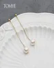 Boucles d'oreilles en perles pour femmes, or 14K, TOMYE ED21026, haute qualité, luxe, simplicité, longue chaîne, cadeaux, bijoux 6118214