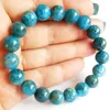 MG0515 Sur 10 mm Bracelet empilable en apatite bleue Bracelet de pierres précieuses de haute qualité Bracelet de bien-être émotionnel de protection pour hommes 2291