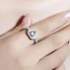 Eternal Real Solid 100 % 925 Sterling Silber Verlobungs-/Hochzeitsringe für Frauen LOVE Heart 1 87ct simulierter Diamantring Schmuck si329h