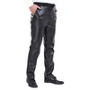 Pantalon en cuir taille haute noir pour hommes à lacets avec cordon de serrage en PU, grande taille, pantalon de motard pour hommes, pantalons d'automne et d'hiver S-4XL 5XL 231226