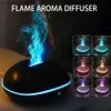 Humidifiers Scent Diffuser Air 7 Color LED Essential Oil Flame Lamp Humidifier Ultrasonic Mist Generator Aroma DiffuserL231226