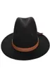 Fashion Sun Hat Women Men Fedora Hat Classical Wide Brim Felt Floppy Cloche Cap Chapeau Imitation Wool Cap268Z1352450